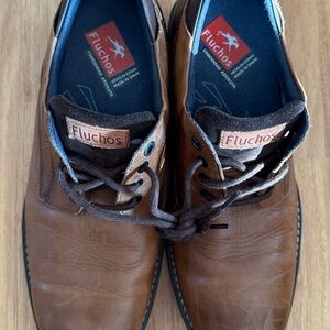 Fluchos Men's Terry F1340 Dress Shoes - Brown Leather - Size 42